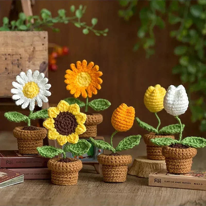 Mini Crochet Tulip - Yellow