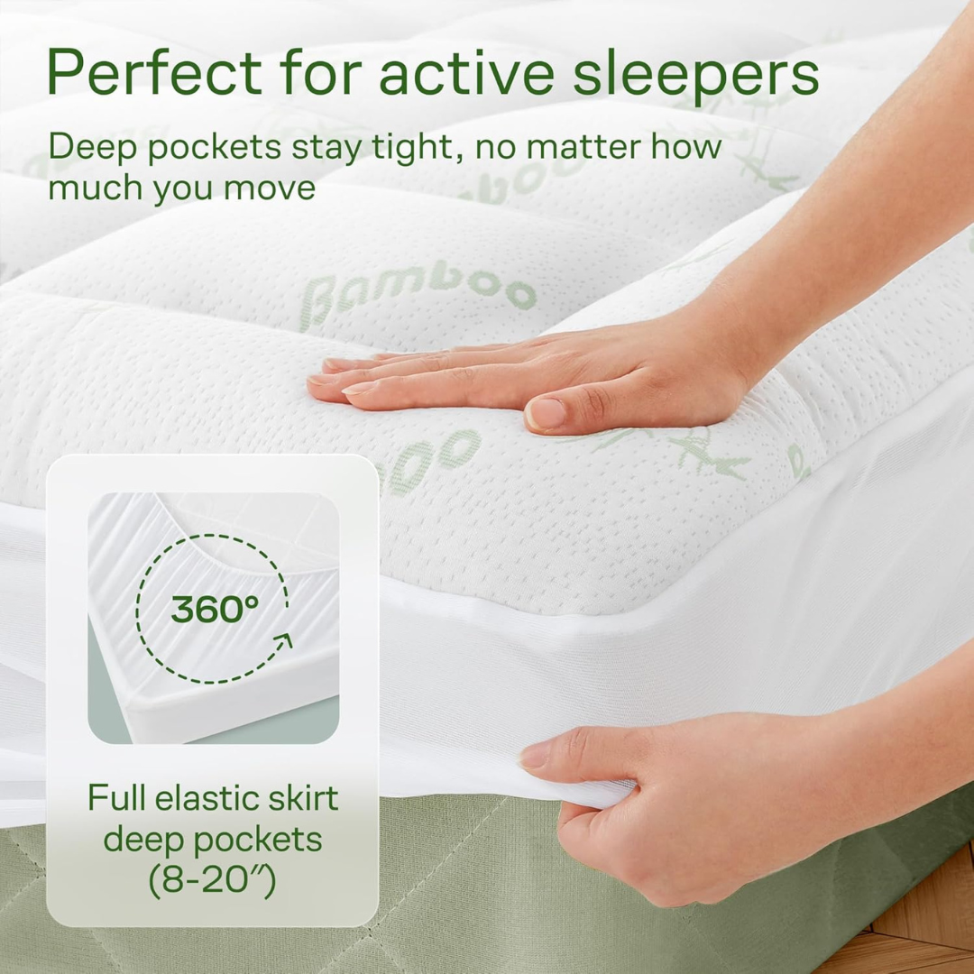 Premium Bamboo Cooling Mattress Topper