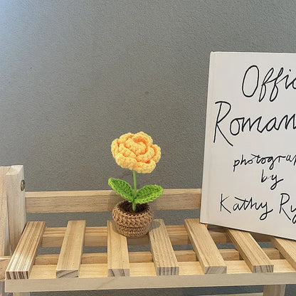 Mini Crochet Rose - Yellow