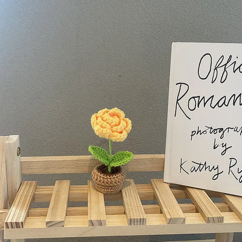Mini Crochet Rose - Yellow
