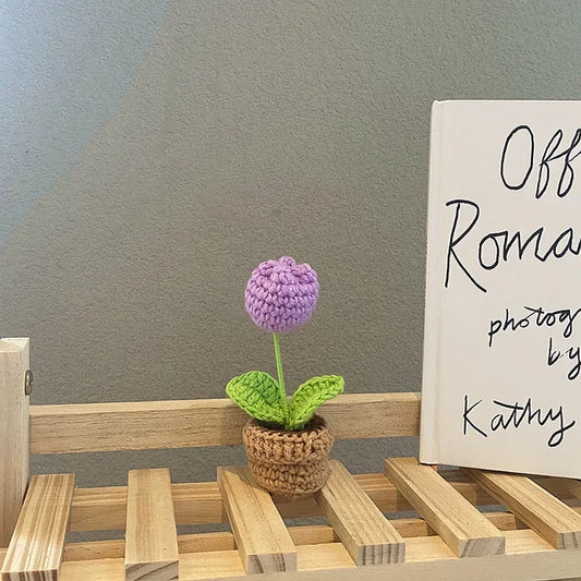 Mini Crochet Tulip - Purple