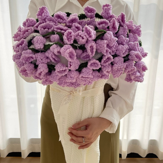 Purple Tulip Bouquet Blanket