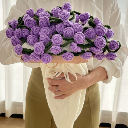 Purple Rose Bouquet Blanket