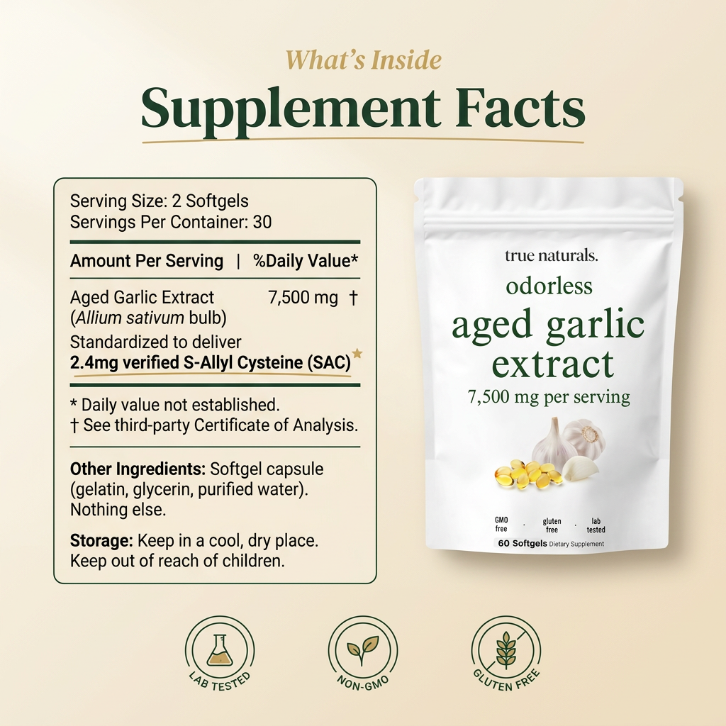 Aged Garlic Extract - 7500mg Odorless Softgels