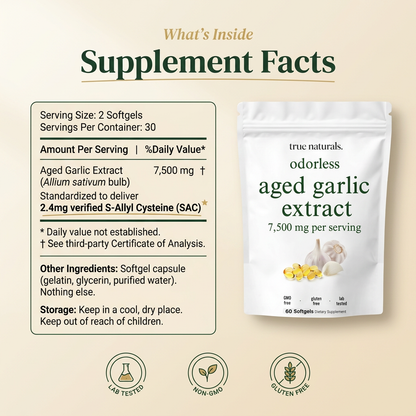 Aged Garlic Extract - 7500mg Odorless Softgels